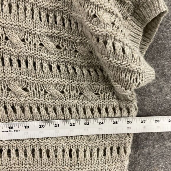 Old Navy Sweater Pullover Women 1X Plus Gray Knit Wool Short Sleeve Round Neck - Picture 7 of 9